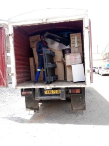 Movers loading the lorry